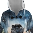 thumbnail image 4 of Hello Winter Newfoundland Welcome Snowy Night Watercolor Vintage All Over Print 3D Hooded Duffle Toggle Coat Newfie Dog Lover Gifts - 01011, 4 of 6