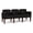OpenHouse Black, variant on Belmont Lounge Reception 3 Seat Tandem Seating / Walnut Wood Legs / Black