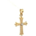 thumbnail image 3 of Brilliance Fine Jewelry 14 KT Yellow Gold Diamond Accent Cross Religious Pendant, 3 of 5
