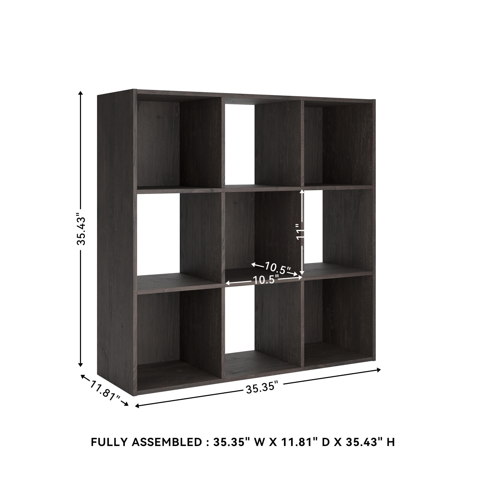Signature Design by Ashley Piperton 9 Cube Storage Organizer with Charcoal Finish