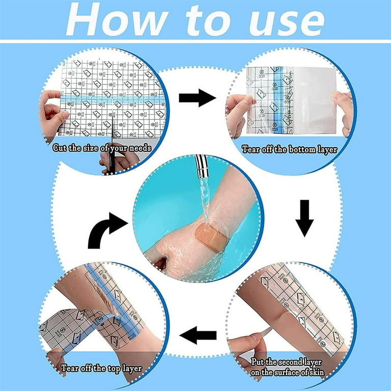 NOGIS Tattoo Aftercare Bandage, 6 in x3.2Ft Roll Waterproof Transparent Film Second Skin Bandage for Tattoo Initial Healing and Skin Repair Adhesive Tattoo Supply Wrap
