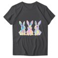 thumbnail image 4 of Pisexur Hauts pour Femmes, Hauts d'Été pour Femmes, Hauts d'Entraînement pour Femmes, T-Shirt Imprimé à Manches Courtes Col Rond, Chandail à la Mode Gris Foncé, S, 4 of 5