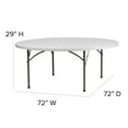 thumbnail image 4 of Flash Furniture Kathryn 6' Round All-Occasion Plastic Folding Event Table, White, 4 of 8