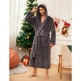 VULCANODON Men's Soft Full Length Bathrobe with Hood, LargeXLarge
