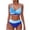 Blue, variant on PRINxy Women Two Piece Color Block Wrap Bikini Set Crisscross V Neck Top High Waisted Curved Bottom Padded Bra Adjustable Straps Summer Swim Attire Blue S