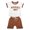 Brown, variant on Vedolay Boy Short Sets Outfits 2 Piece Boys 2 Piece Outfits Print Short Sleeve Shirt and Shorts Set,Black 18-24 Months