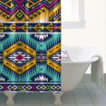 thumbnail image 5 of Small Stall Narrow Shower Curtain 36"W x 72"L – Tropical Bohemian Leaves, Mid-Century Abstract Boho Botanical Bathroom Decor, Vintage Floral Palm Leaf Pattern, Rustic Tribal Folk Style, 5 of 5