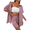 Pink, variant on LYMAYTER Women's Summer 2 Piece Breathable Button-Up Shirt & Functional Pocket Shorts Tracksuit Outfit