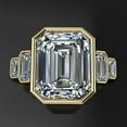 thumbnail image 5 of HeartsAndYou 3.5ct Emerald Cut Moissanite Engagement Ring for Women 18k Yellow Gold over Silver 5 Stone Bezel Set, 5 of 9