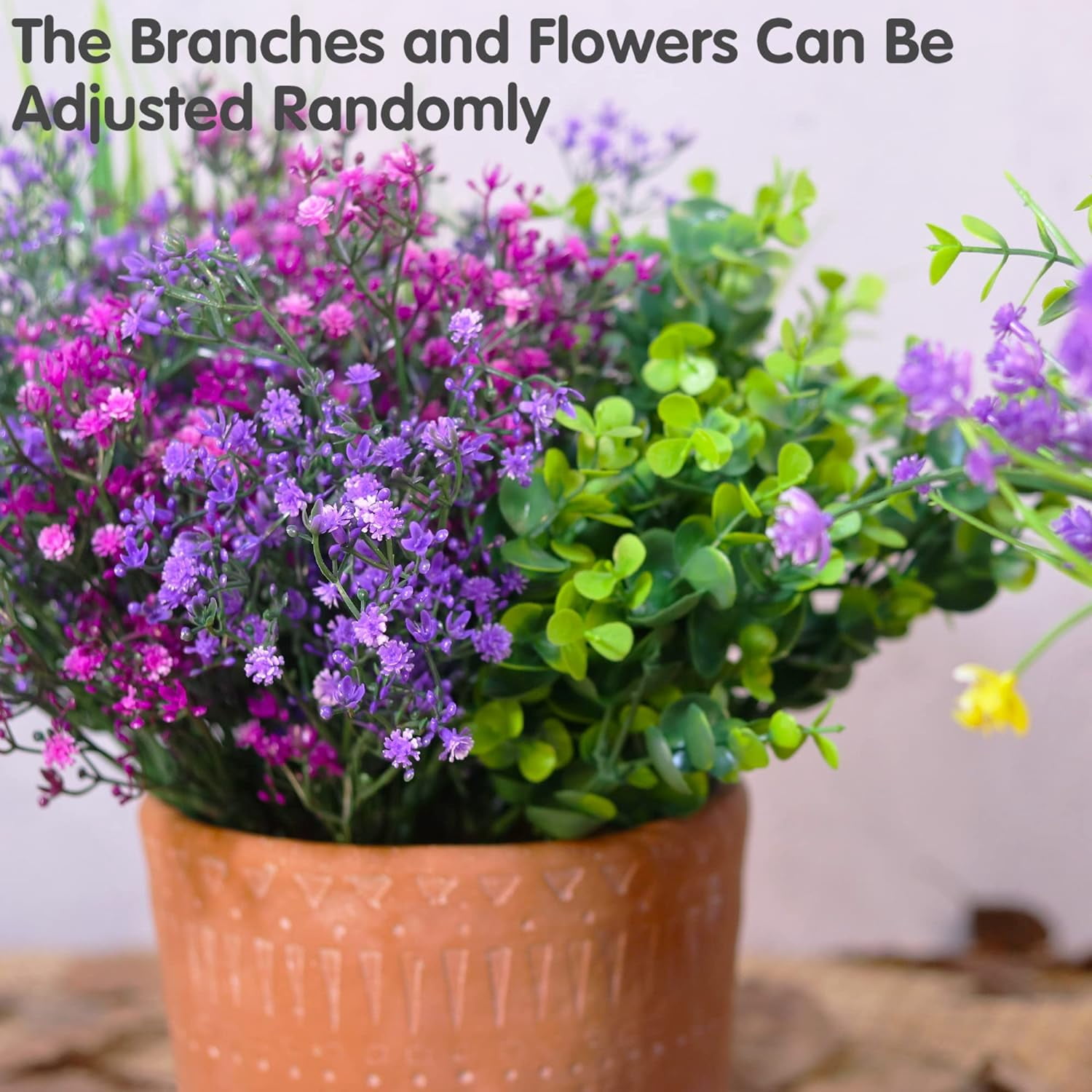12 Bundles Artificial Flowers for Outdoors, UV Resistant No Fade Faux Plastic Shrubs Greenery Plants for Garden Patio Porch Window Box Home Indoor Farmhouse Hanging Planter Décor (Meadow Fresh)