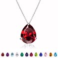 thumbnail image 1 of Collar con colgante deslizante solitario de 1,5 TCW JeenMata con forma de pera granate, 1 of 6