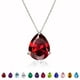 thumbnail image 1 of Collar con colgante deslizante solitario de 1,5 TCW JeenMata con forma de pera granate, 1 of 6