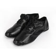 thumbnail image 4 of Missfiona Jazz Leather Lace-up Practice Dancing Shoes for Women Split Sole(10,Black), 4 of 7