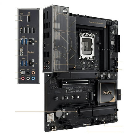 ASUS ProArt B760-CREATOR D4 Intel LGA 1700(14th,13th and12th Gen) ATX motherboard, 12+1 power stages, DDR4, PCIe 5.0, three M.2 slots, 2.5 Gb & 1 Gb LAN, USB 3.2 Gen 2x2 Type-C front-panel connector