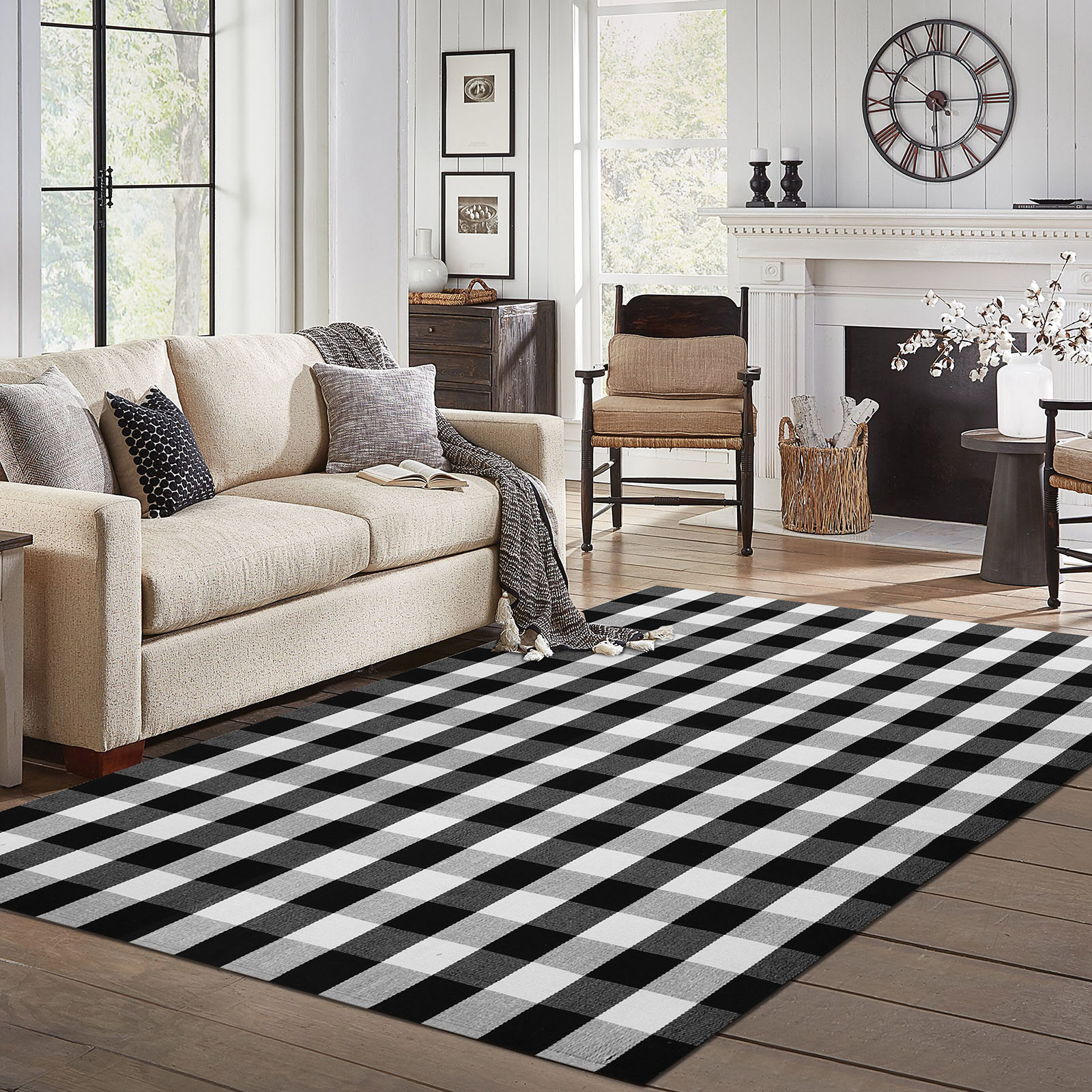 iOhouze Buffalo Plaid Outdoor Rug 5x7 Ft photo 2