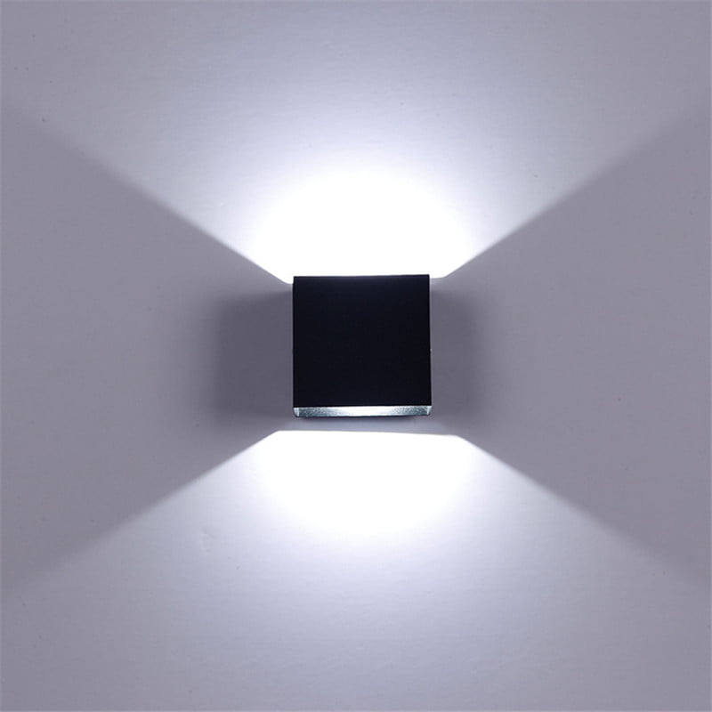 OUYAWEI 5V 6W Square Shape Aluminium Wall Lamp COB Light BD74 Non-dimmable Wall Light White Light Black Shell