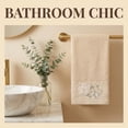 thumbnail image 2 of REGALWOVEN Floral Embroidered Hand Towels for Bathroom, 29" x 13" Soft Absorbent Flower Decorative Hand Towel Set Light Brown 1pk, 2 of 7