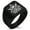 Black, variant on Stainless Steel Corsair Pirate Skull Emblem Geometric Pattern Biker Style Polished Ring