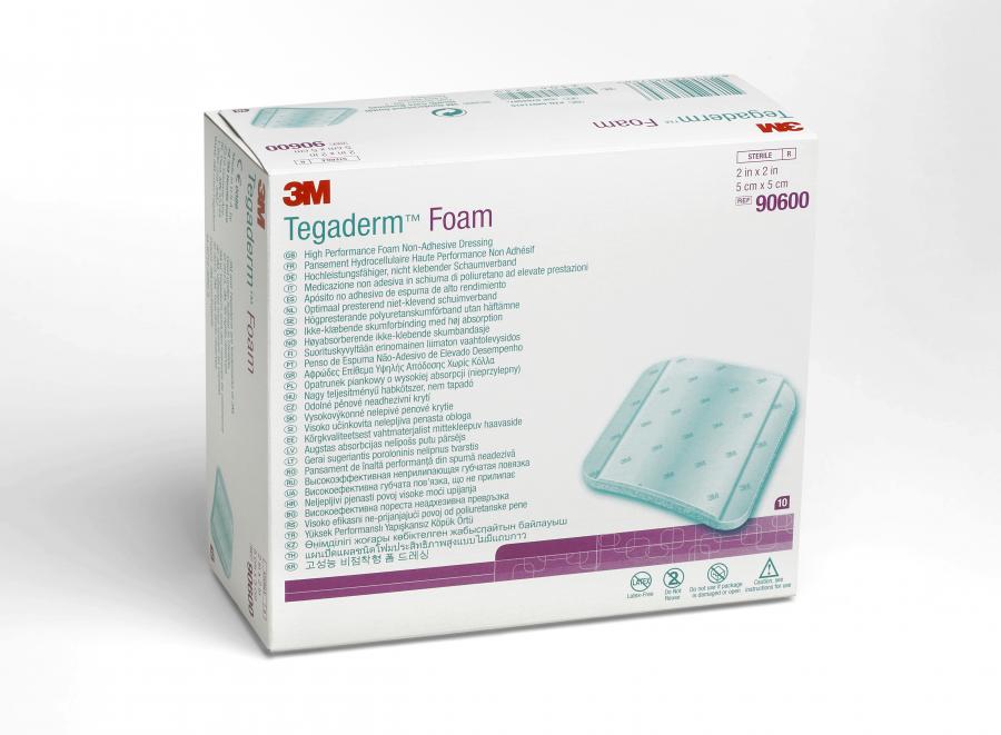 3M Tegaderm High Performance Adhesive Foam Dressing, 2 x 2 Inch, 10