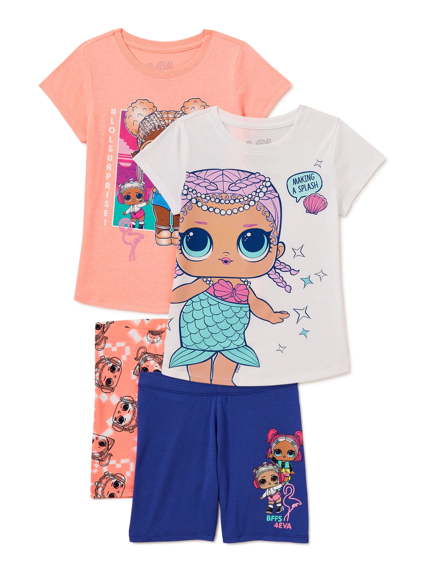 L.O.L. Surprise! - Brandclub - L.O.L. Surprise! Girls Clothes Set Doll  Print Sleeveless Tank Top and Shorts Kids Girl Clothes