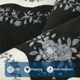 thumbnail image 4 of Hasoo 8' x 10' Area Rug for Living Room Washable Scalloped Non Shedding Neutral Indoor Decor Floral Printed Carpet, Black, 4 of 6