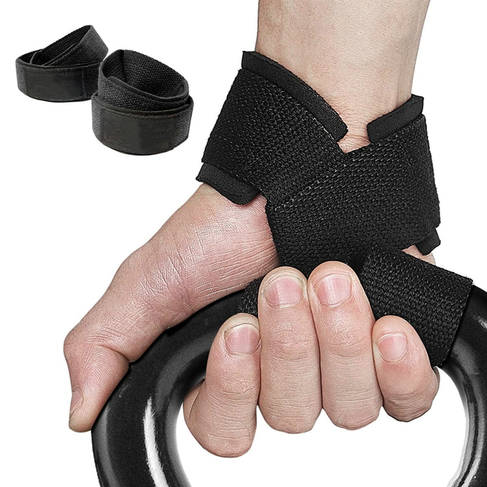 WRIST STRAPS WRAPS GRIP WEIGHT LIFTING TRAINING GYM BAR LIFT SUPPORT GLOVES HOOK 