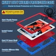 thumbnail image 2 of ELEHOLD Kids Friendly Case for iPad 6th/5th Gen Pro 9.7 iPad Air 2 Case, Heavy Duty Shockproof Rugged Protective Case with Foldable Kickstand for Kids Boys Children for iPad 9.7 inch Case,Blue+Red, 2 of 7
