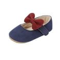 thumbnail image 3 of Otqutp Party Baby Girls Footwear Toddler Kids Girls Soild Colour Bowknot Princress Shoes Soft Sole The Floor Barefoot Non Slip First Walkers Prewalker Shoes, 3 of 9