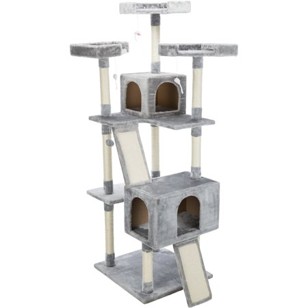 UPC: 4011905447315 | TRIXIE Celeste Plush 4-Level 72 Cat Tree Sisal Scratching Posts Condo & Cat Toy Gray