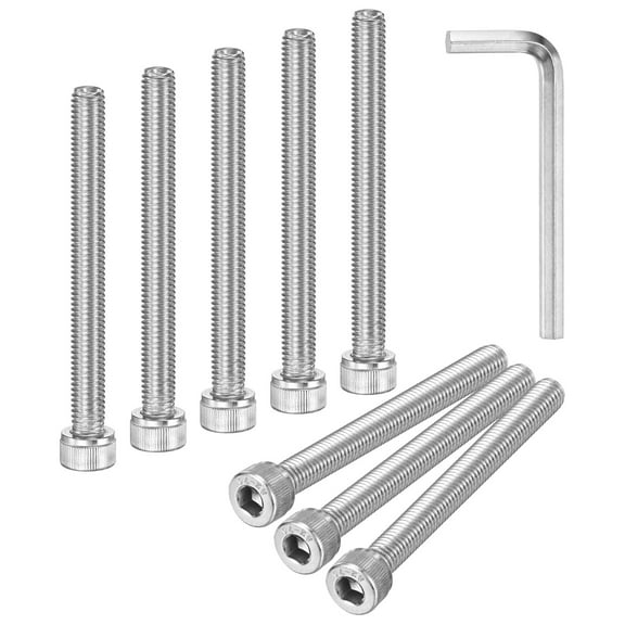 Uxcell 10-Pack M8 x 80mm Hex Socket Head Cap Screws Bolts, 304 Stainless Steel Machine Bolt Full Thread Precision Fasteners