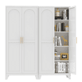thumbnail image 6 of 71" Metal Storage Cabinet with 2 Doors and Adjustable Shelves, Extra Large Pantry Cabinet with Anti Tip, Food Pantry Cabinet, for Bedroom, Kitchen, Office, White, 6 of 9