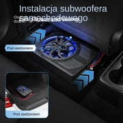 10 Inch Compact Amplified Subwoofer Enclosure, Under Seat Car Subwoofer with Amp and LED, Active Powered Underseat Subs, 800W, External Bass Control, Perfect for Small Vehicles