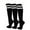 Black With 2 White Stripes, variant on Womens Plain Striped Cotton Knee High Socks Light Pink Medium 3 Pairs