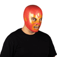 thumbnail image 1 of Mascara Luchador Rojo Dorado Futbol Estadio Disfraz Fan  Aficion Mundial, 1 of 7
