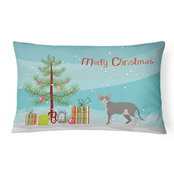 Carolines Treasures CK4725PW1216 Sphynx 2 Cat Merry Christmas Canvas Fabric Decorative Pillow, 12H x16W, multicolor