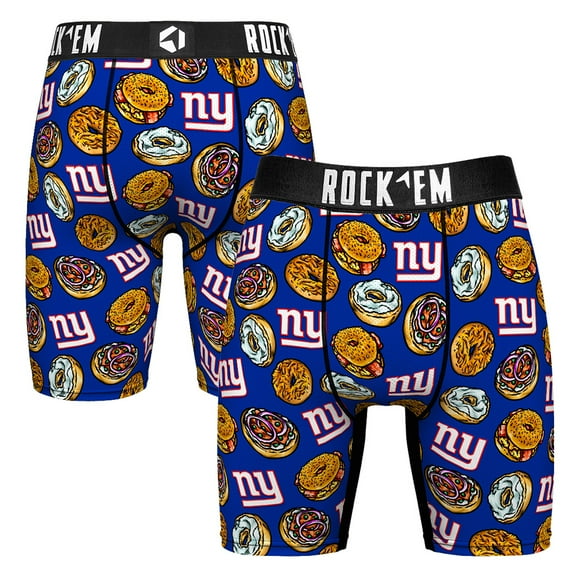 Men's Rock Em Socks Royal New York Giants NY Style Pizza Boxer Briefs