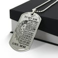 thumbnail image 3 of To My Son - Never Forget - Dog Tag Chain - Graphic Military Dog Tag Necklace (Optional Personalized Engraving), 3 of 5