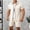 🔥 Khaki, variant on Dianli Men's Solid Color Casual Loose Sports Elastic Waist Shorts and Double Pocket Lapel Half Button Top Set, Relaxed Fit Beachwear, Button Front Two Piece Summer Fashion Suit Pink M