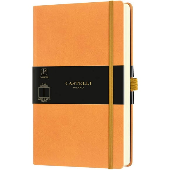Castelli QC825-003 Aquarela A5 Notebook, Blank, Clementine