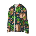 thumbnail image 2 of Fotbe Cute Hedgehogs Cactus Blue Men's Women's UPF 50+ Sun Protection Jacket Hooded Cooling Shirt with Pockets Hiking Outdoor Performance-, 2 of 9