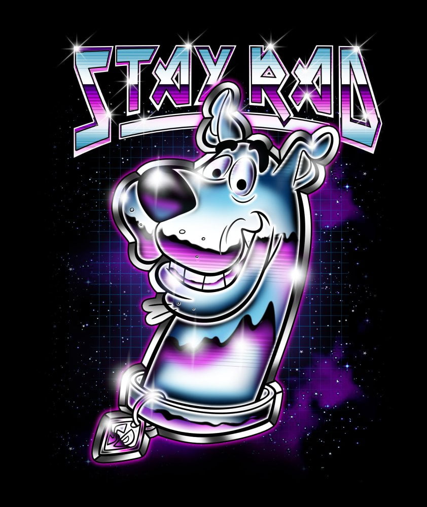 Scooby Doo Stay Bad Chrome Navy Boy\'s T-shirt-XS Dog
