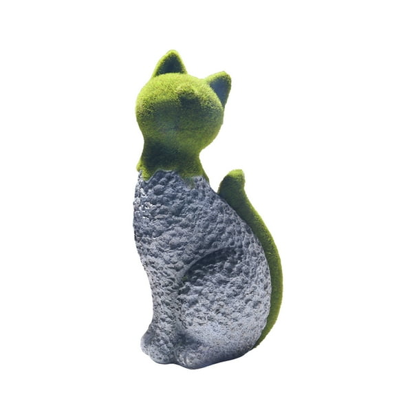 DHGDJ54G Rose Christmas Ornament Decorative Soccer Ornament Metal Garden Statues Green Cat Statue Animal Decoration Decorative Statue Sitting Cat Furry Covered Party Suitable For Family