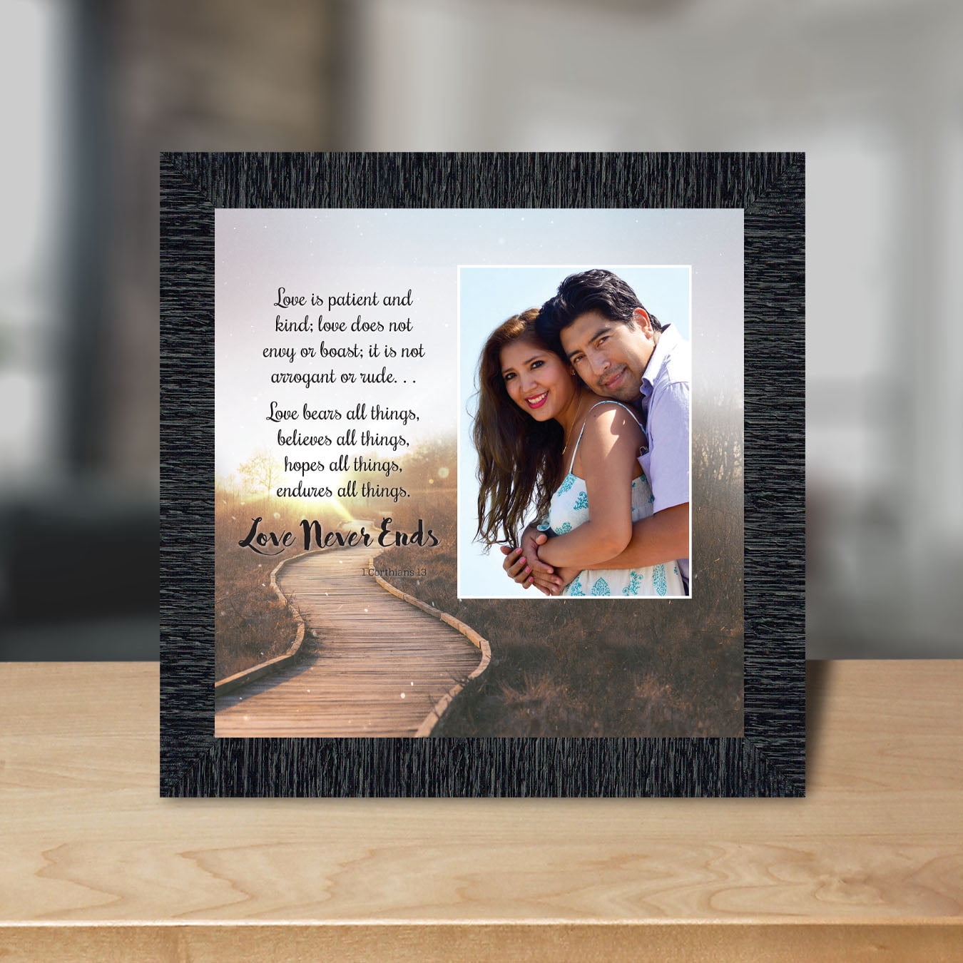 Love Wall Decor for Couples, Christian Wall Decor for Wedding Gifts, Love Never Fails Wall Decor, 1 Corinthians 13 Wall Art, Love is Patient Love is Kind Wall Art, Love Quotes Framed Wall, 6360CH