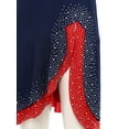 thumbnail image 6 of Zaldita Aislor Womens Latin Salsa Tango Dance Skirt Shinny Rhinestones Ruffled Skirt Navy Blue L, 6 of 7