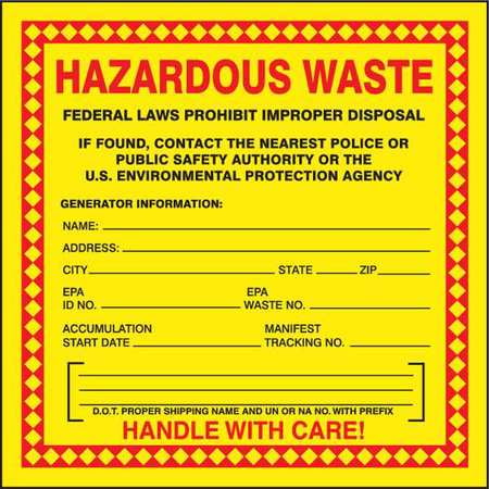 

DOT Handling Label Waste 6 W PK100