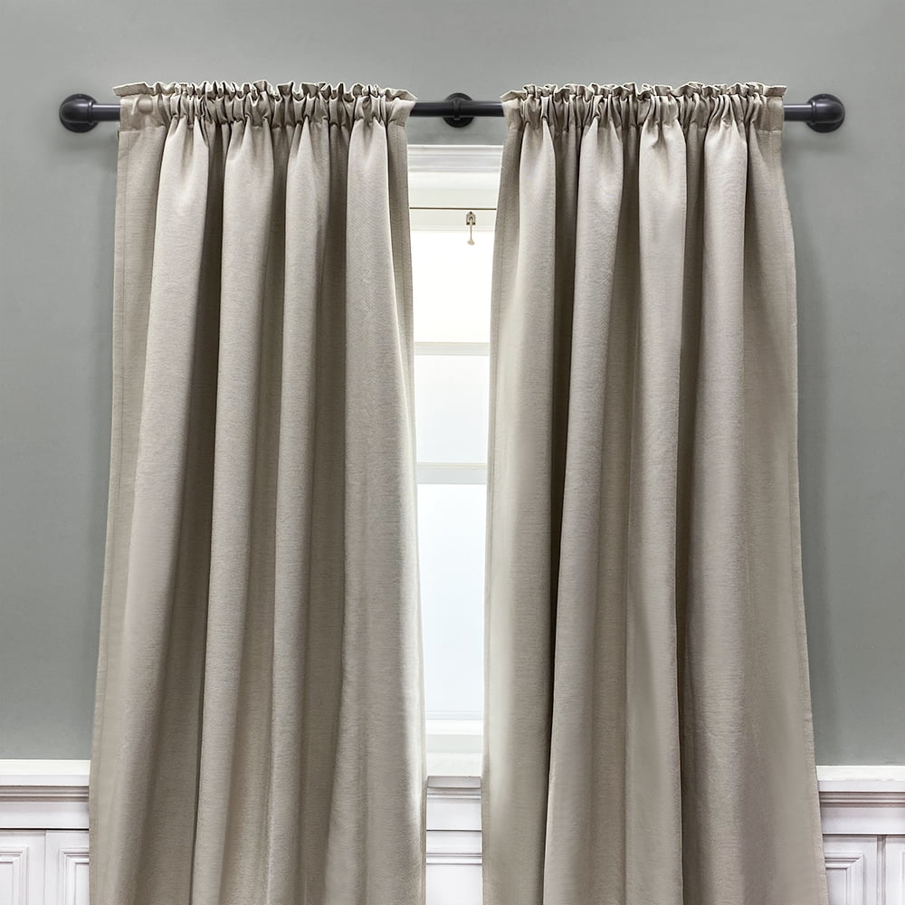 Better Homes & Gardens 1" Industrial Pipe Single Curtain Rod 42-120" Wrought Iron