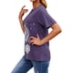 thumbnail image 5 of Minnieouse Camisa de manga corta con estampado de de león y cuello para mujer Prendas para la parte del cuerpo púrpura M Minnieouse AP002414-22, 5 of 6