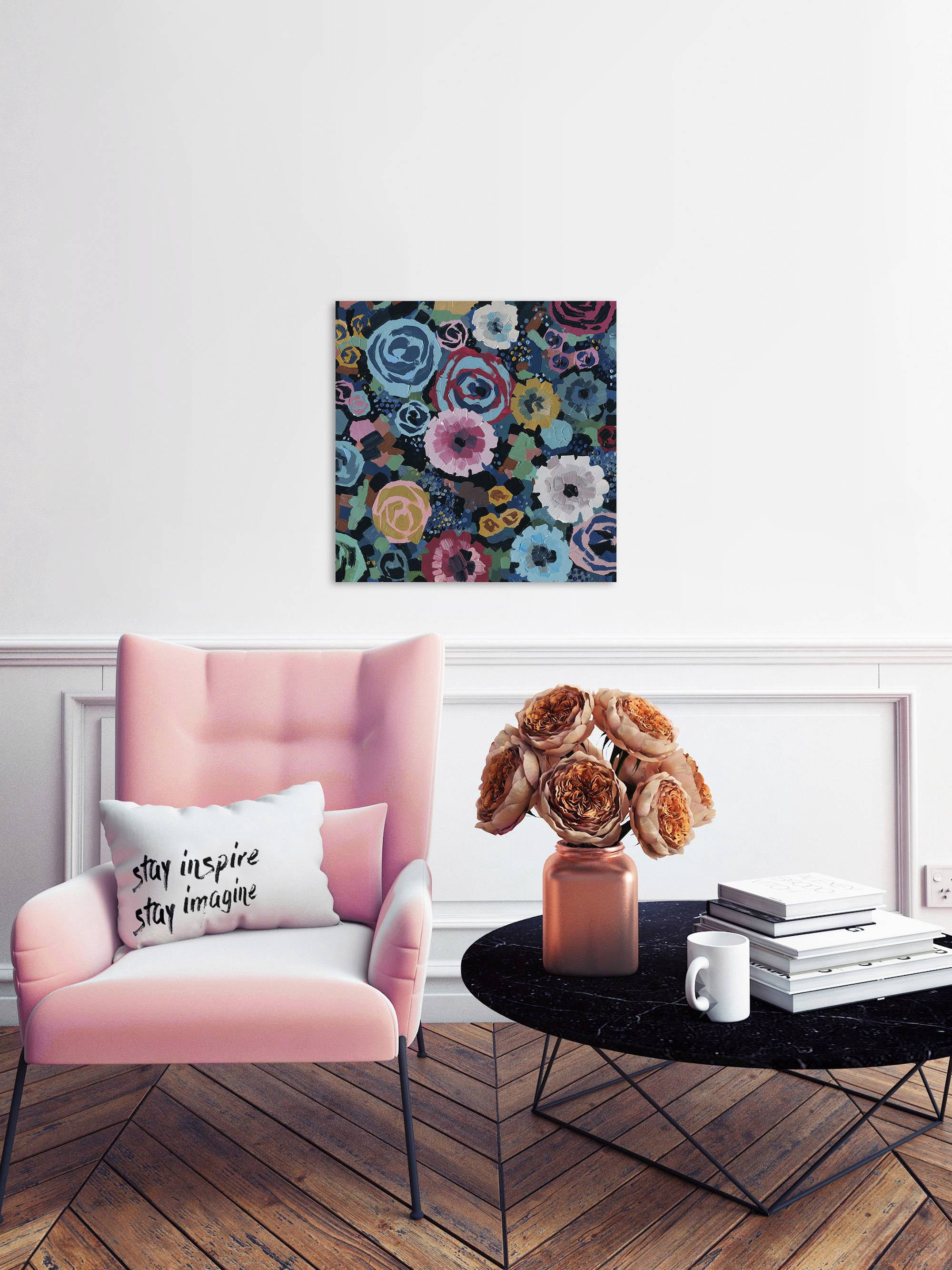 Floral Drama Painting Print on Wrapped Canvas