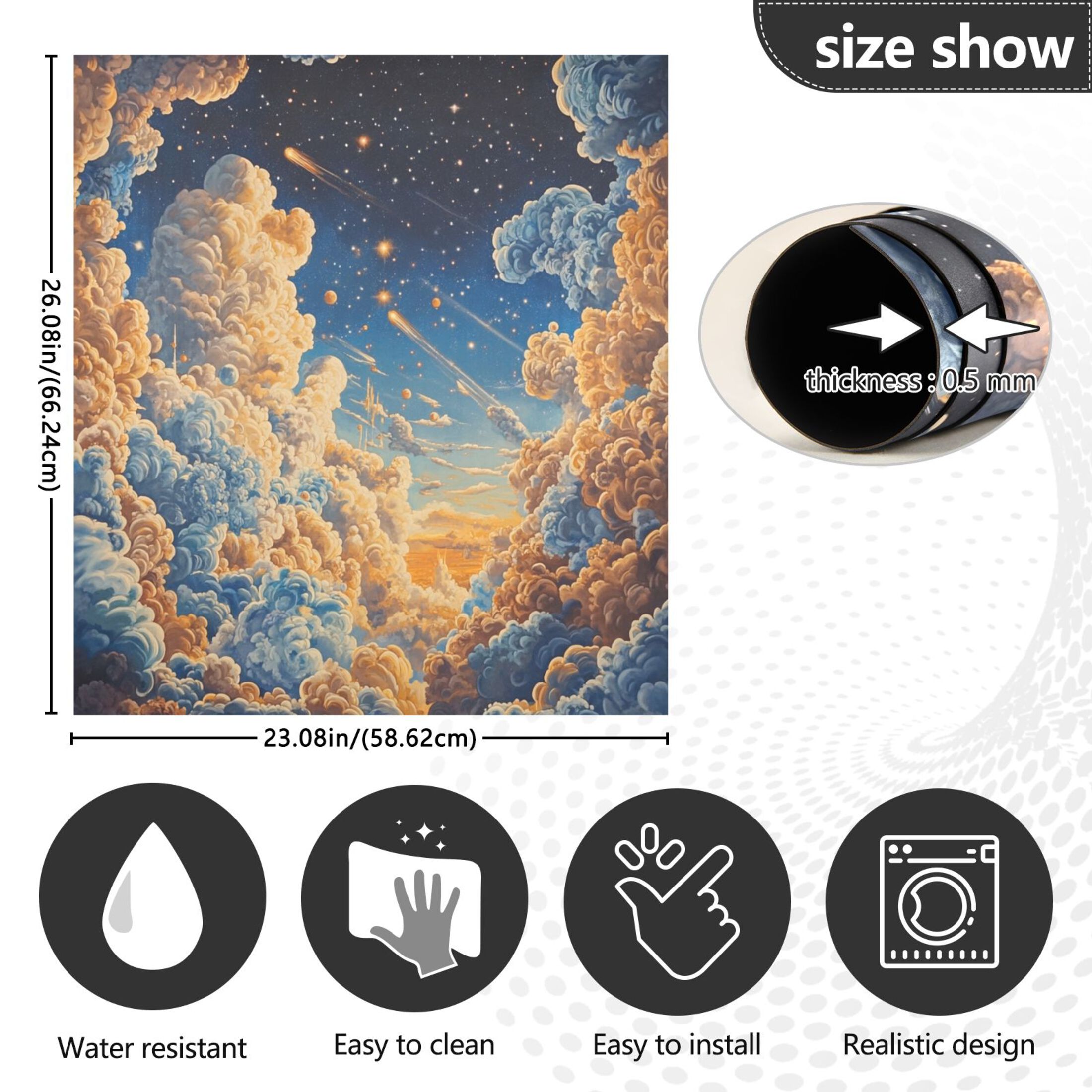 Dishwasher Magnetic Sticker 23x26 Inch Refrigerator Magnetic Sticker Washing Machine Magnetic Sticker Kitchen Panel Magnetic Sticker Home Decor Super Beautiful Sky