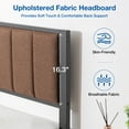 thumbnail image 4 of Lusimo Twin Bed Frame with Fabric Upholstered Headboard Metal Platform Bed No Box Spring Needed, Brow, 4 of 9
